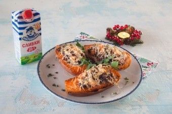 Фаршированный мясом сладкий картофель Фаршированный мясом сладкий картофель