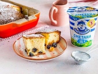 Пирог с изюмом на сметане Пирог с изюмом на сметане
