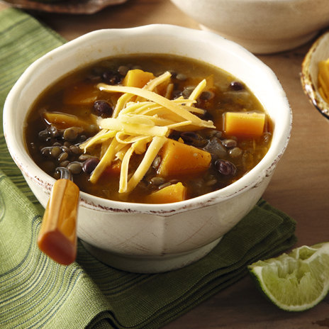 Пикантный суп с чечевицей и фасолью Пикантный суп с чечевицей и фасолью